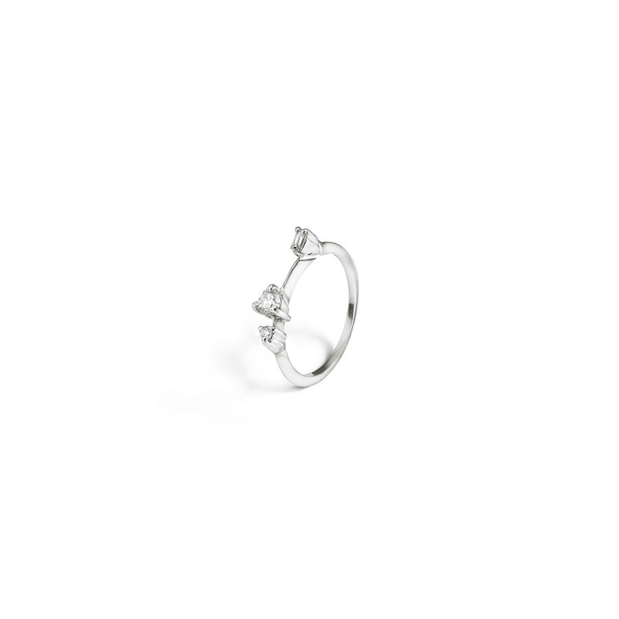 Anello 'Balanace' in oro bianco con baguette BALANCE | AN AU18B1BG 2TO CT.0,07+0,15+0,03